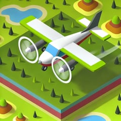 Airplane over hills
